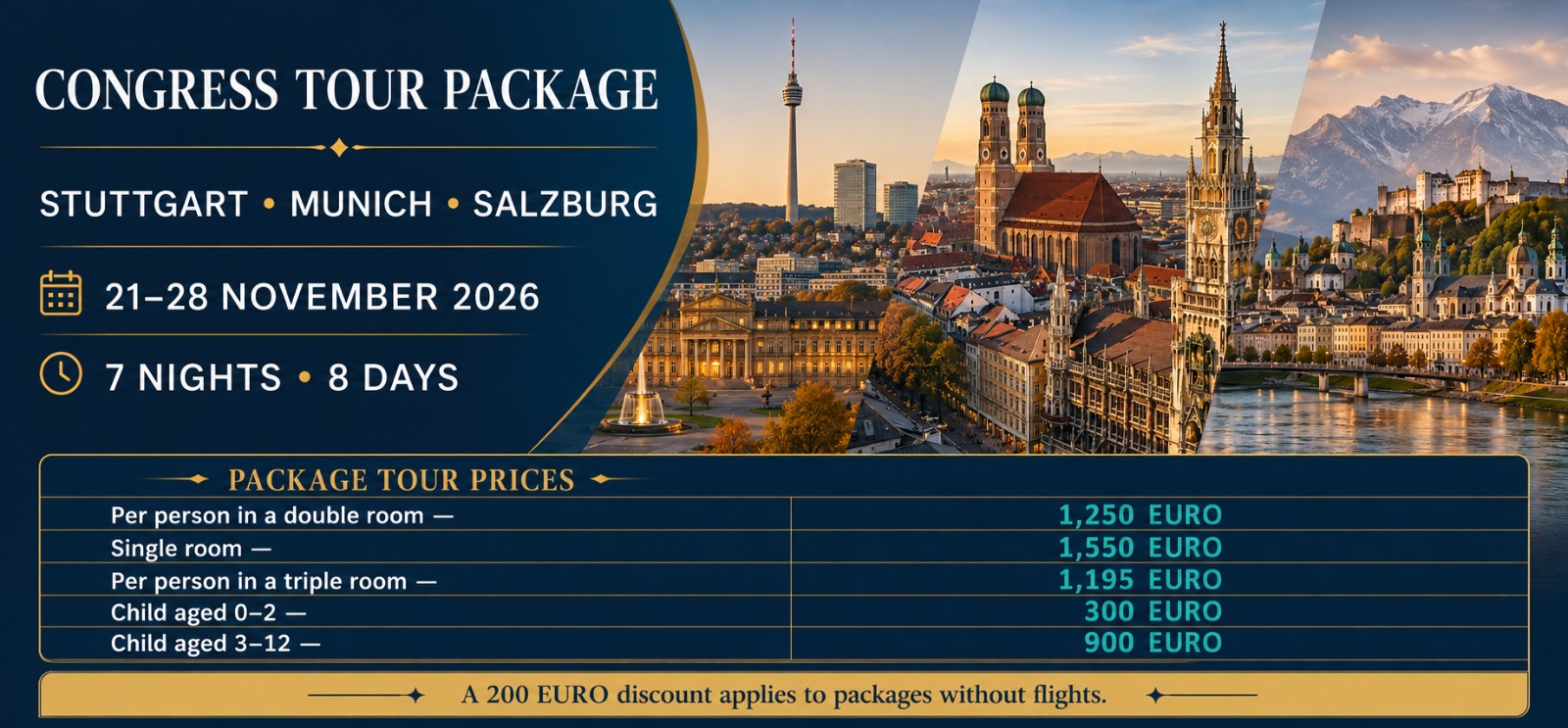 Stuttgart, Münih ve Salzburg Kongre Tur Paketi